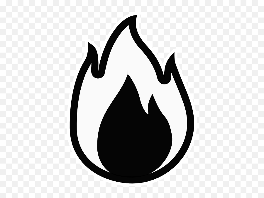 Flames Flame Outline Clipart - Fire Clipart Black And White Emoji,Flame Emoji Png