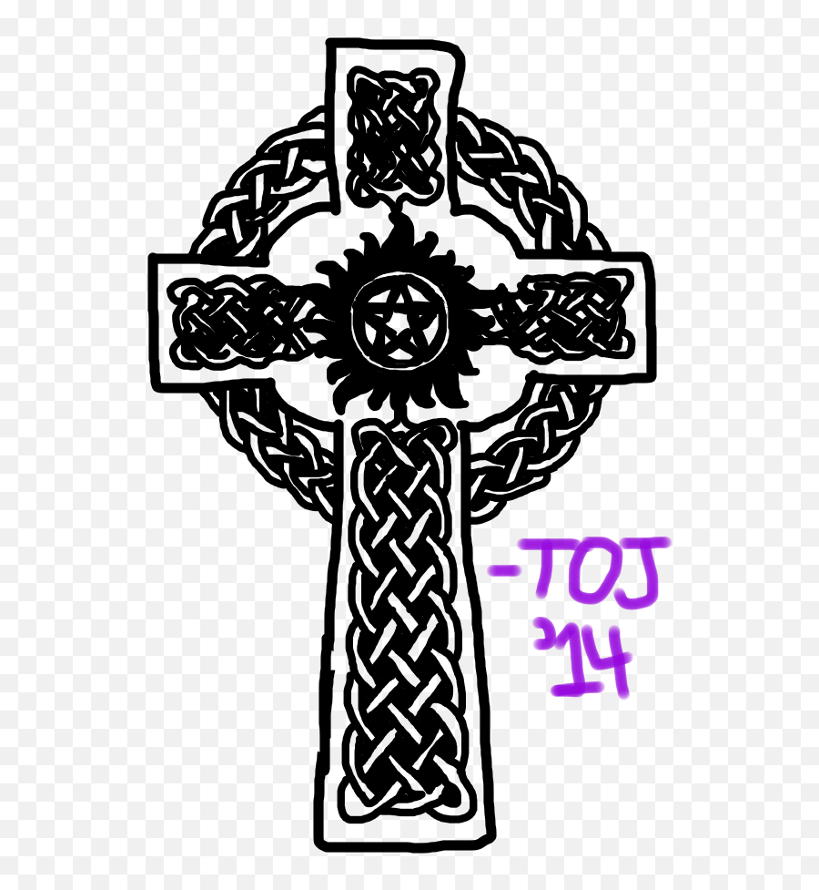 Download Transparent Celtic Cross Clipart Black And White - Cross Emoji,Jesus Cross Emoji Symbol