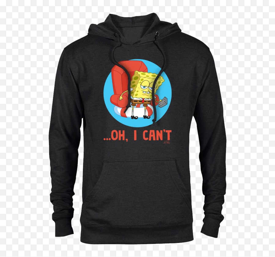 Spongebob Squarepants Oh I Canu0027t Meme Lightweight Hooded - Long Sleeve Emoji,B Button Emoji Meme