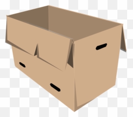 Clip Art Of Open Recyclable Cardboard Box - Box Clip Art Emoji,Treasure Chest Emoji