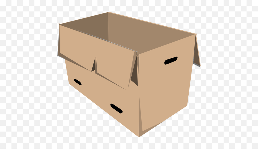 Clip Art Of Open Recyclable Cardboard Box - Box Clip Art Emoji,Treasure Chest Emoji
