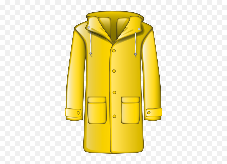 Yellow Raincoat - Pocket Emoji,Collar Emoji