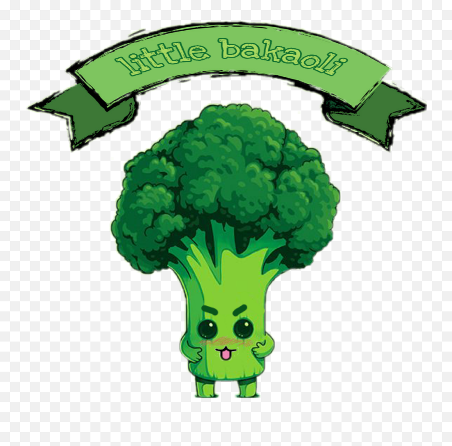 Broccoli Baka Meanie Kawaii - Funny Illustration On Brain Emoji,Broccoli Emoji