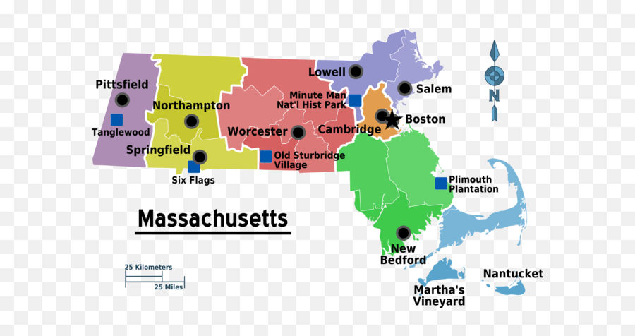 Map Of Massachusetts Regions - Major Cities In Massachusetts Map Emoji,Emoji Old Man Clock