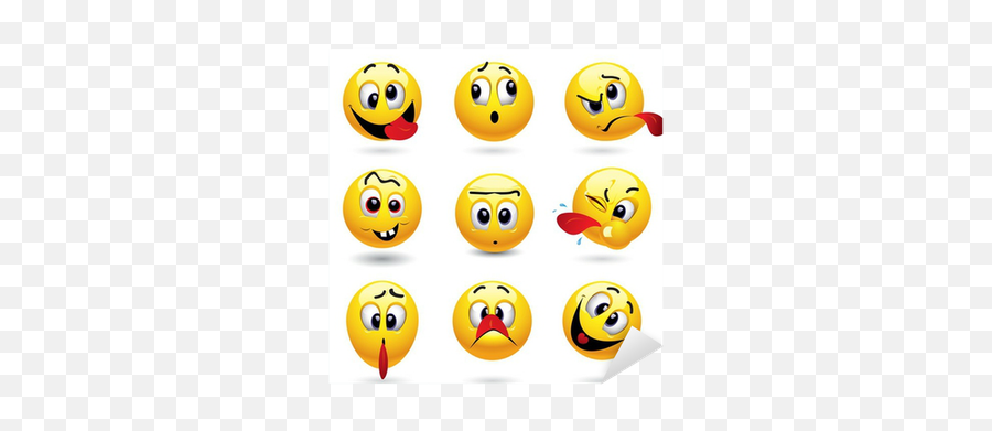Smiley Balls Showing Funny Face Sticker U2022 Pixers - We Live To Change Smiley Emoji,Cross Eyed Emoticon