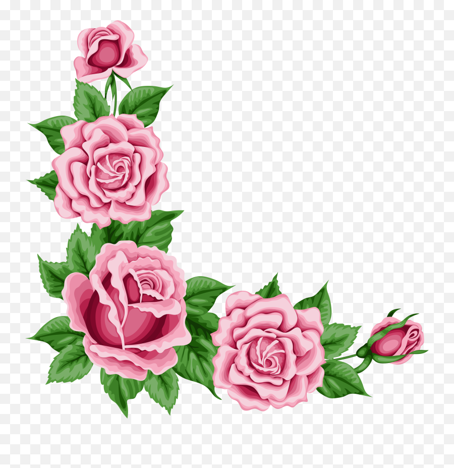 Free Rose Corner Cliparts Download - Rose Corner Border Design Emoji,Roses Emoticon