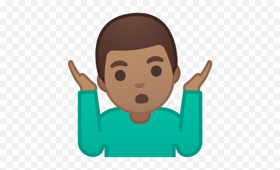 Man Shrugging Emoji With Medium Skin - Black Shrugs Emoji,Shrug Emoji\