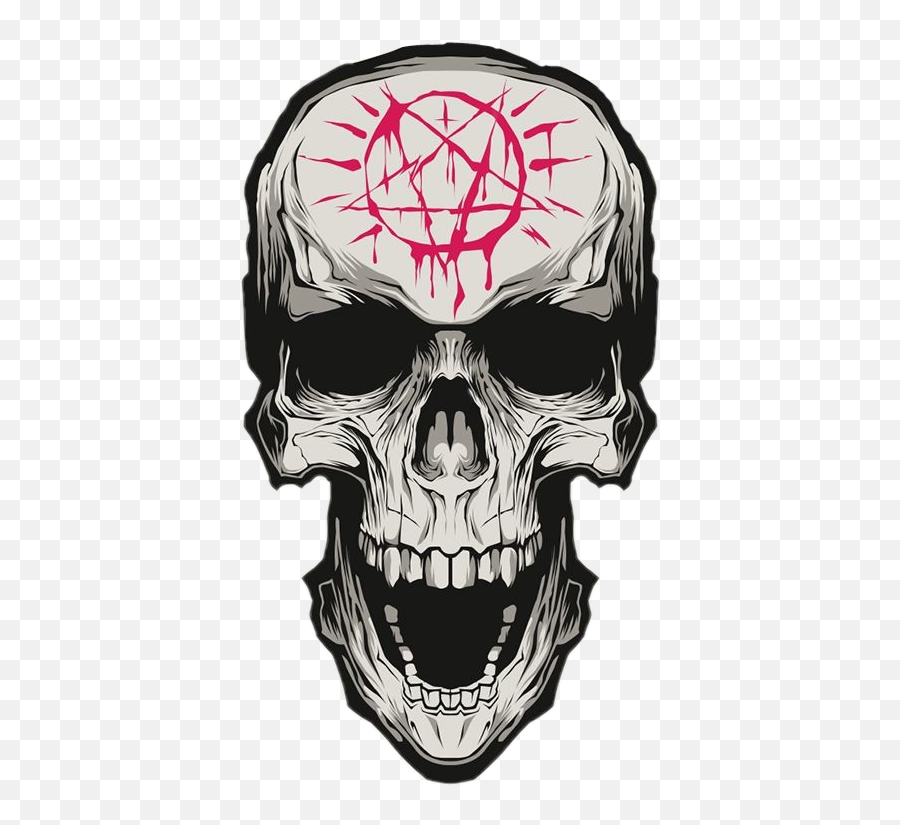 Dead Death Skulls Satanism Satan - Craneo Malvado Dibujo Emoji,Dead Skull Emoji