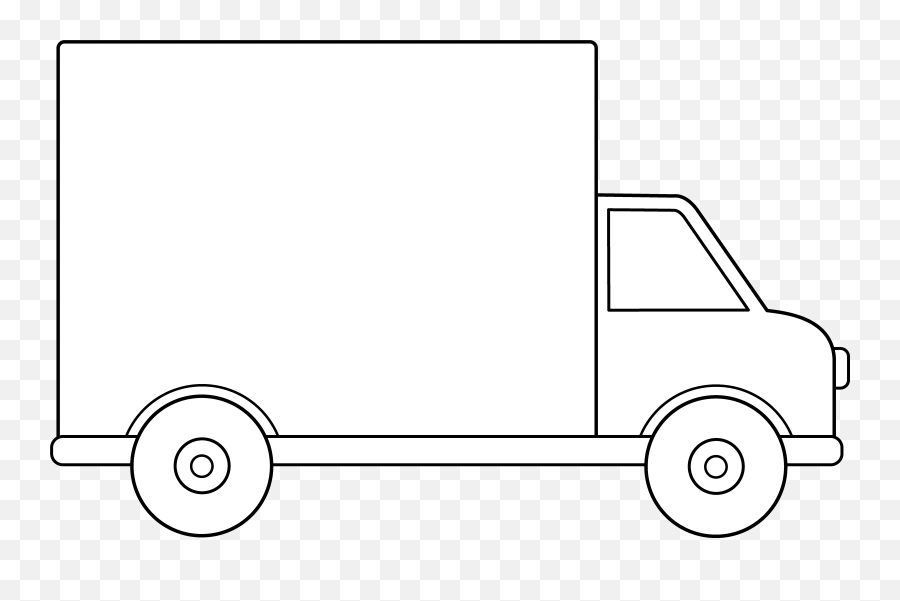 Free Semi Truck Silhouette Download - Moving Truck Clipart Black And White Emoji,Food Truck Emoji