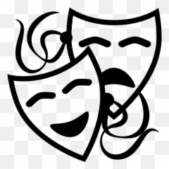 Emojione Bw 1f3ad - Thalia And Melpomene Clip Art
