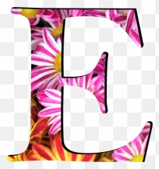 Flower Pattern Letters E - B Pink Flowers Emoji