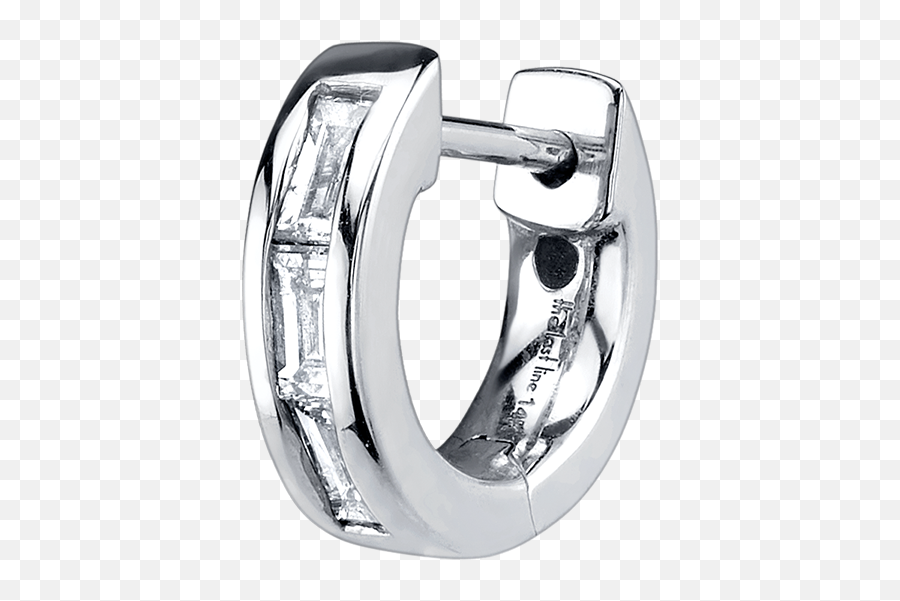 Small Diamond Baguette Hoop Earring - Engagement Ring Emoji,Baguette Emoji