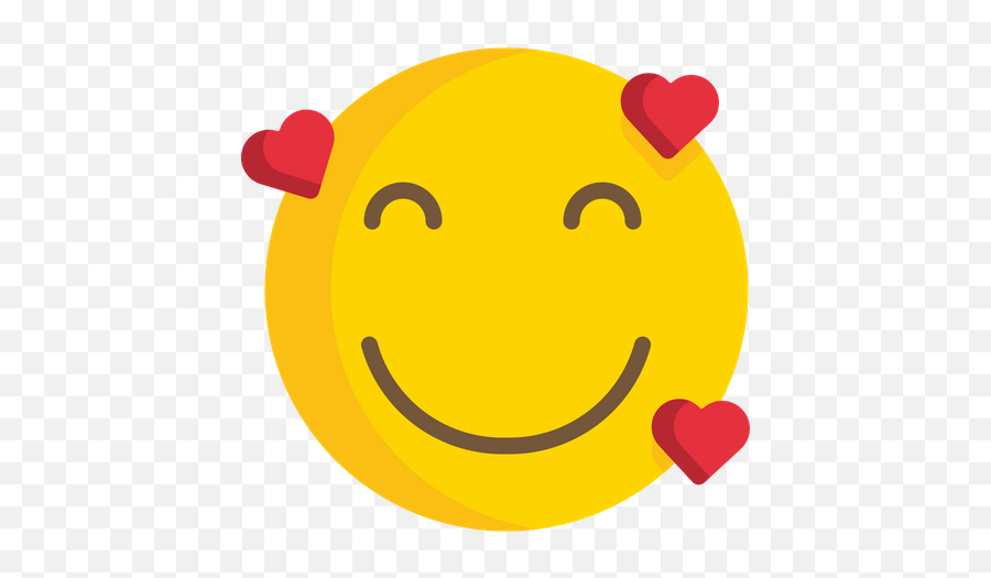 Smiling Face With Hearts Emoji Icon Of Flat Style - Smiley,Nerd Face Emoji