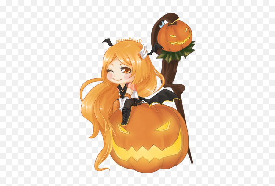 Transparent Pumpkins Anime Transparent U0026 Png Clipart Free - Pumpkin Anime Girl Png Emoji,Eggplant Emoji With Veins