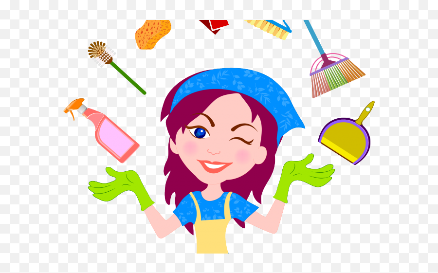 Maiden Clipart House Cleaner - House Keeping Cartoon Png Housekeeping Cleaning House Emoji,Vacuum Cleaner Emoji
