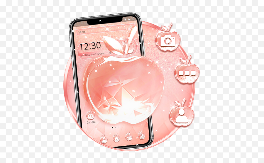 Crystal Apple Theme - Apps On Google Play Mobile Phone Emoji,Peach Emoji Case