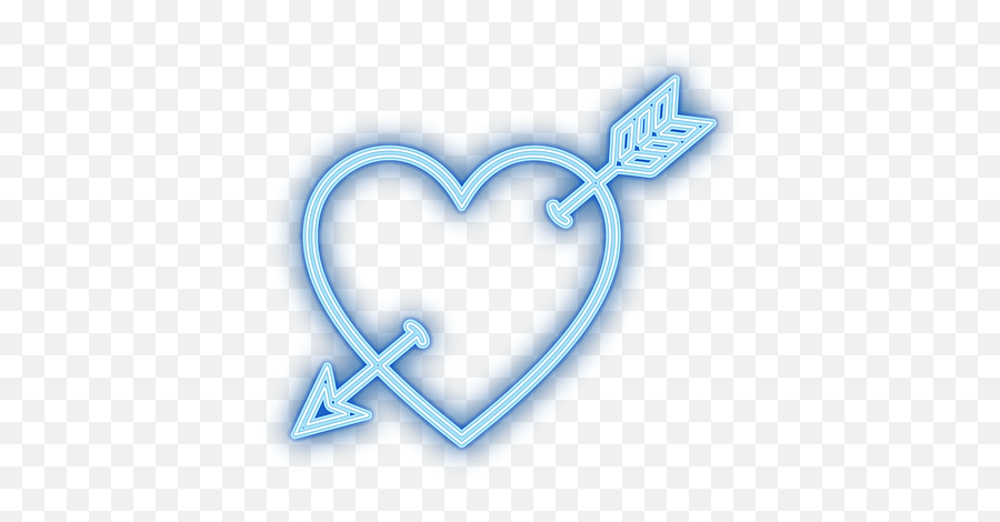 Neon Heart Arrow Blue Love Sticker By Margarita - Bow Emoji,Heart Arrow Emoji