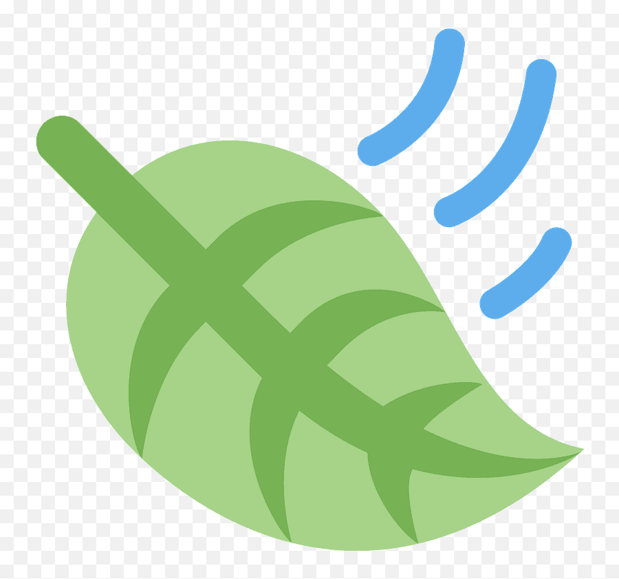Leaf Fluttering In Wind Emoji Clipart - Leaf Emoji Twitter,Leaf Emojis