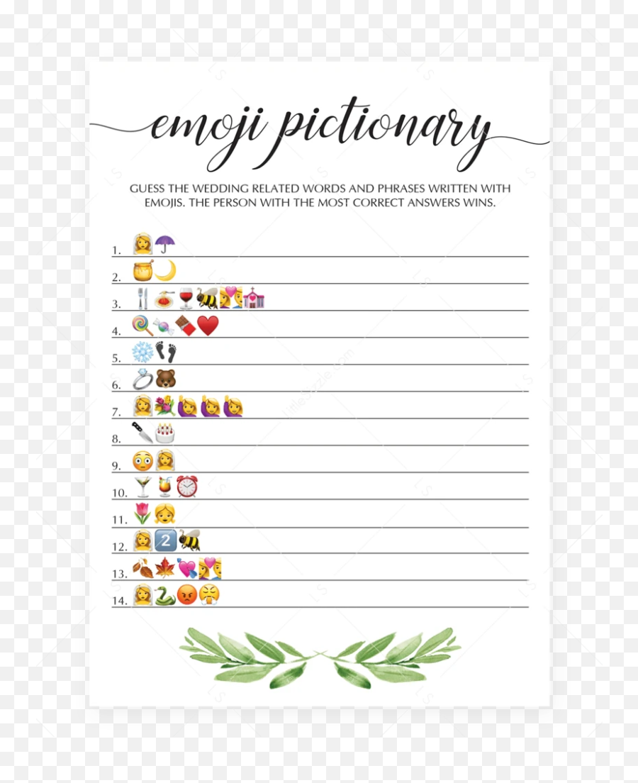 Emoji Pictionary Bridal Shower Game - Bridal Shower Emoji Pictionary,Wedding Emoji Game