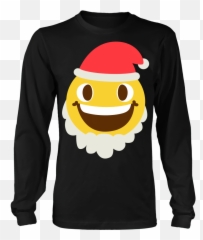 Cute Emoji Santa Claus Smile Shirts - Flank Em And Spank Em,Emoji Long Sleeve Shirt