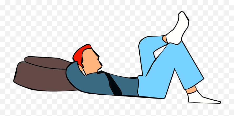 Man Relaxing Bag Luggage Sleeping - Man In Sleeping Clipart Png Emoji,Lie Down Emoji