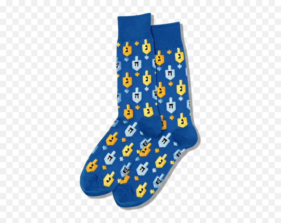 Mens Dreidels Crew Socks - Sock Emoji,Dreidel Emoji