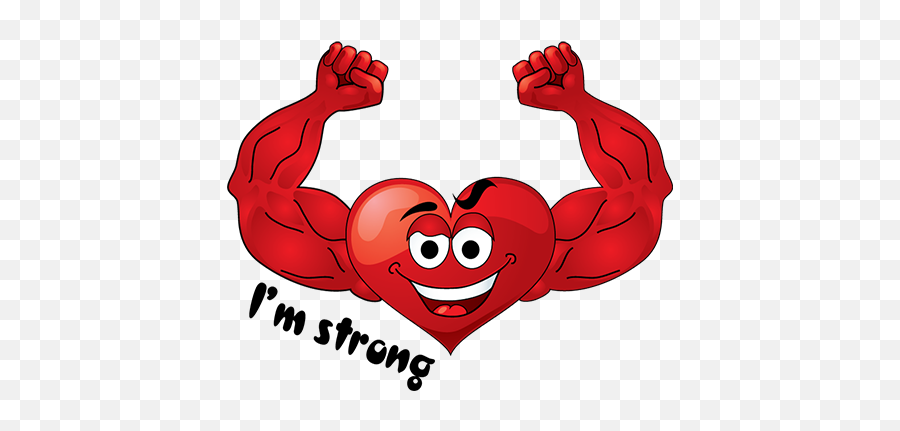 Emotion Heart Sticker - Emoji Heart Strong,Emoji Strong