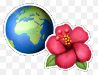 Earth Planet Flower Emojicrown Emoji Heartcrown Edit - Iphone Flower Emoji Png,Earth Emoji