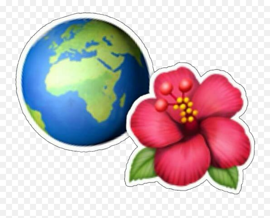 Earth Planet Flower Emojicrown Emoji Heartcrown Edit - Iphone Flower Emoji Png,Earth Emoji