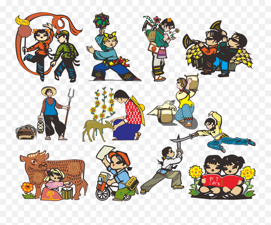 The Chinese Working People Scrapbook Barbola Design - Clip Art Emoji,Scuba Emoji