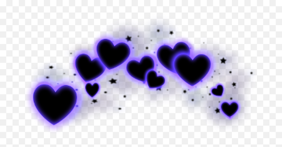 Black - Neon Heart Crown Png Emoji,Purple Demon Emoji