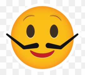 Phone Emoji Sticker Silly Mustache - Smiley,Silly Emoji