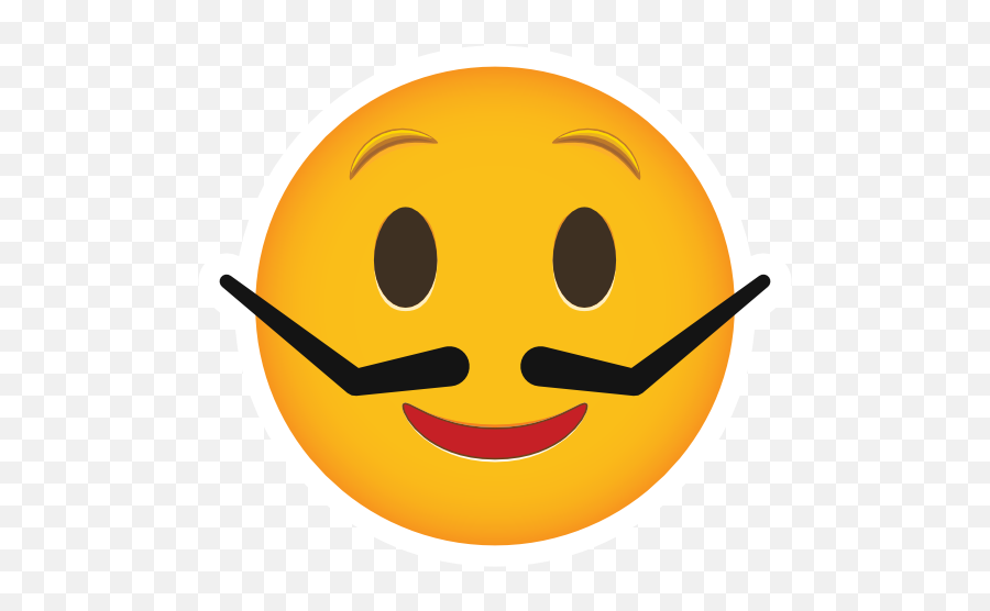 Phone Emoji Sticker Silly Mustache - Smiley,Silly Emoji
