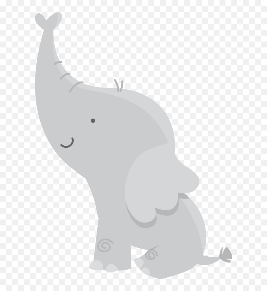 Upward Facing Elephant Illustration - Elephant Baby Shower Clipart Emoji,Elephant Emoticon