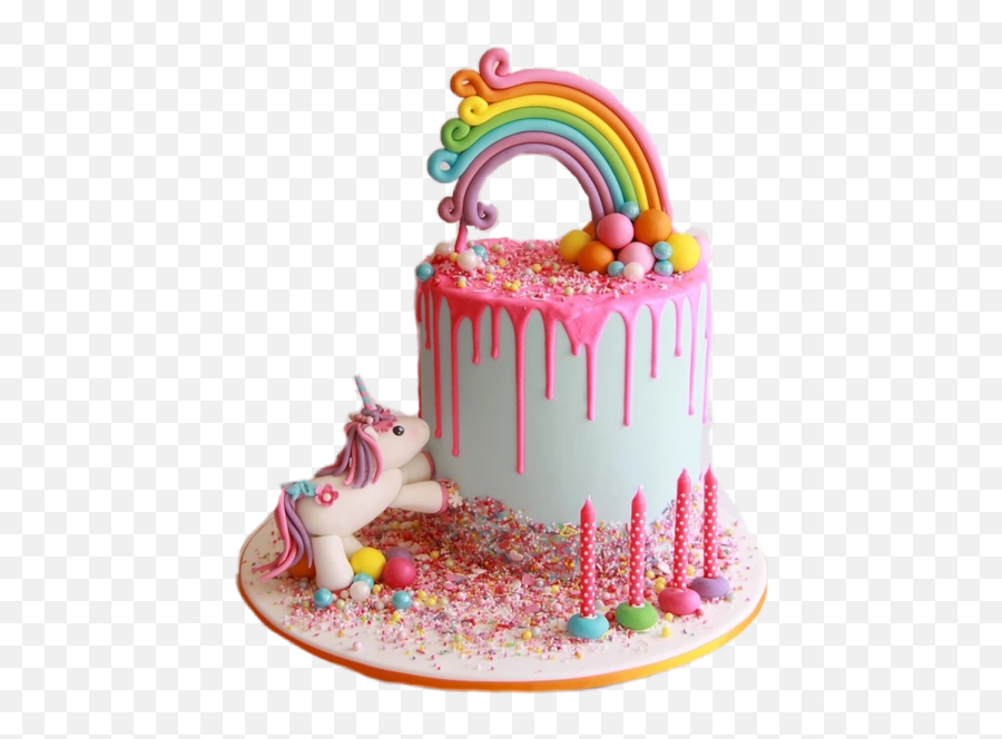 Trending Tarta Stickers - Rainbow Unicorn Drip Cake Emoji,Bizcocho Emoji