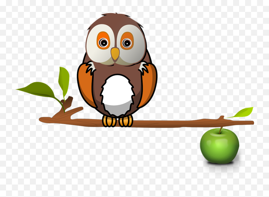 Apple Branch Owl - Owl Sitting On A Branch Clipart Emoji,Owl Emoji Apple