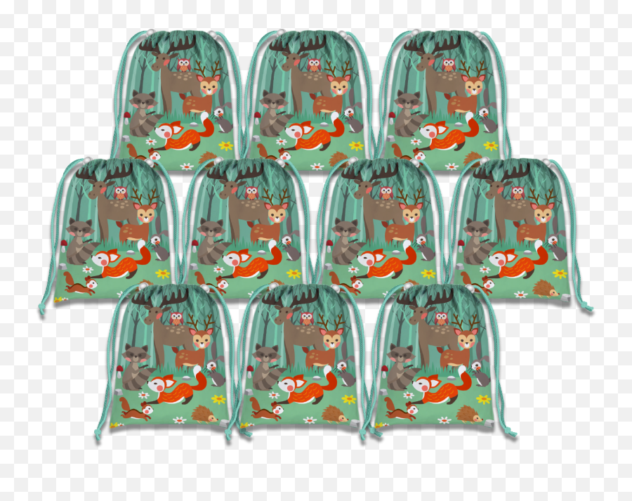 Download Woodland Animals Drawstring Tote Bag - Backpack Hd Backpack Emoji,Grocery Bag Emoji