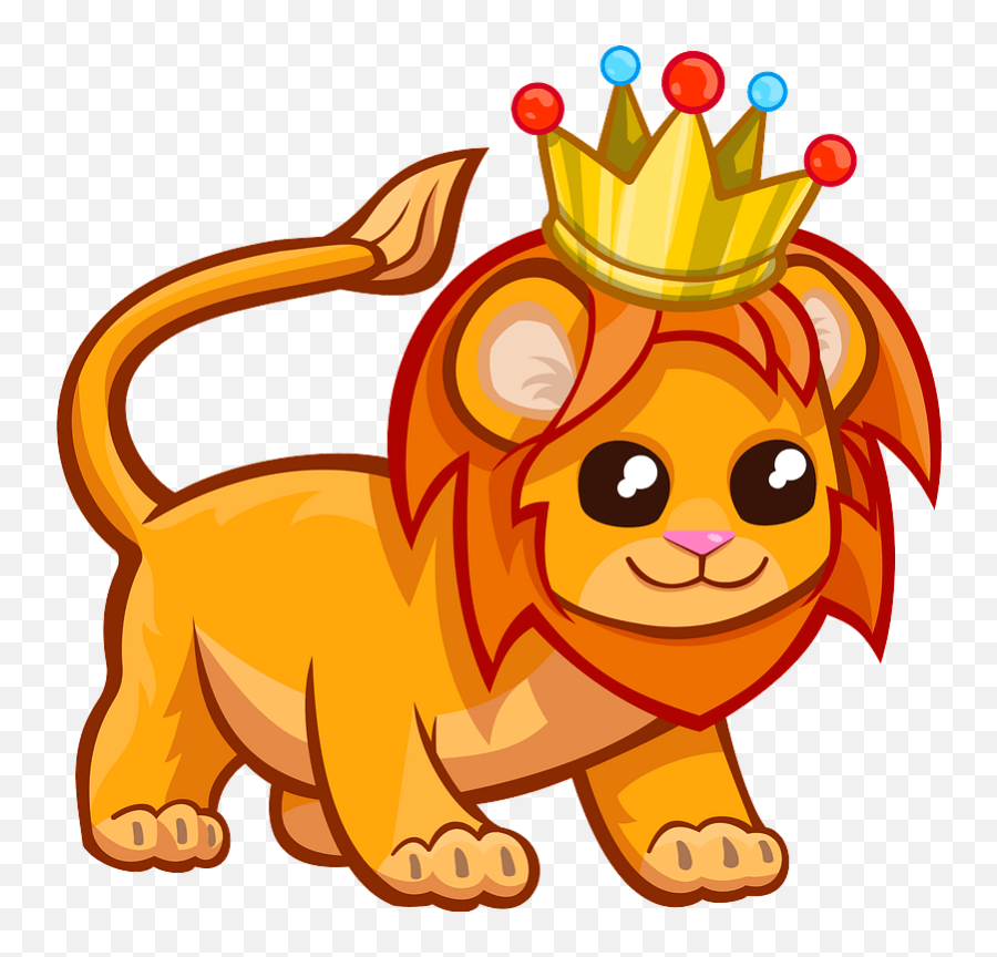 Lion With A Crown Clipart Free Download Transparent Png - Cute Baby Cartoon Lion Emoji,Lion King Emoji