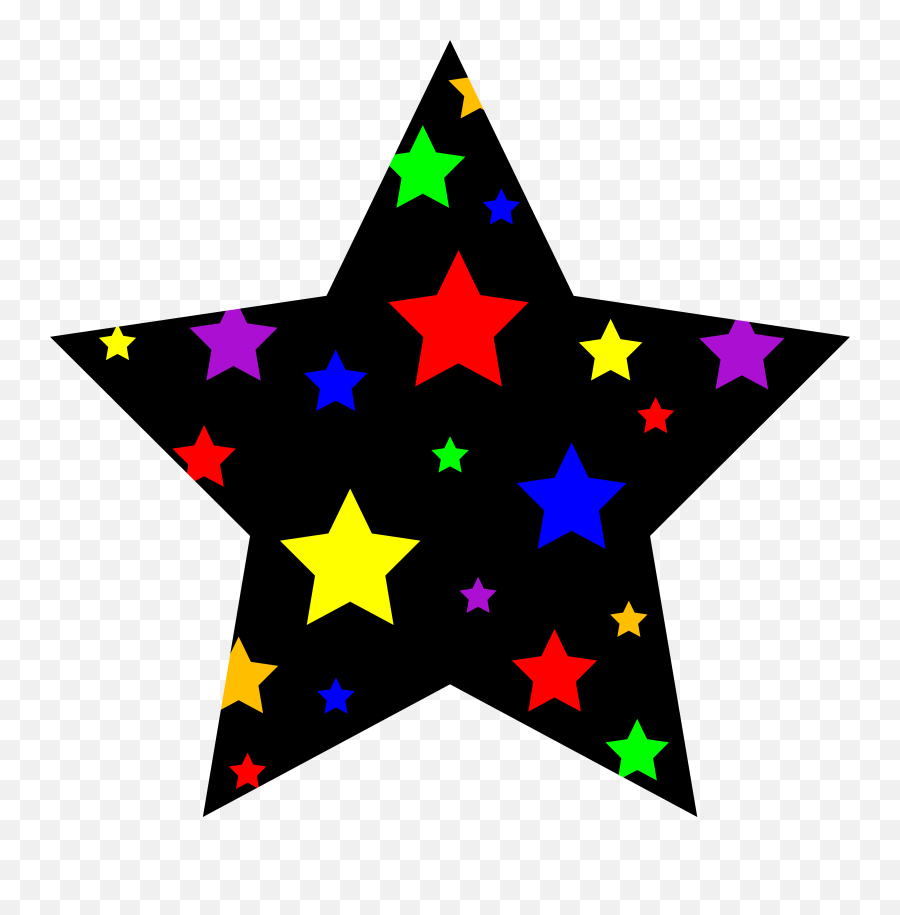Star Clip Art Black And White - Colorful Stars Clipart Emoji,Black Star Emoji