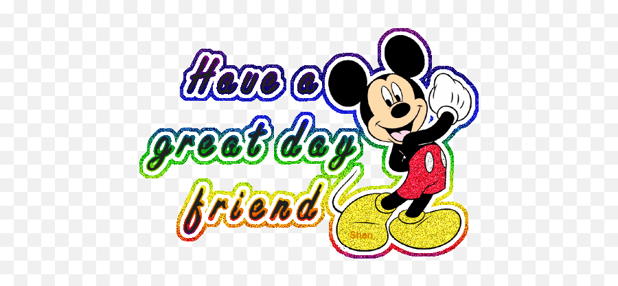 Mickey En Stickers For Android Ios - Have A Great Day Friend Gif Emoji,Disney Emoticons