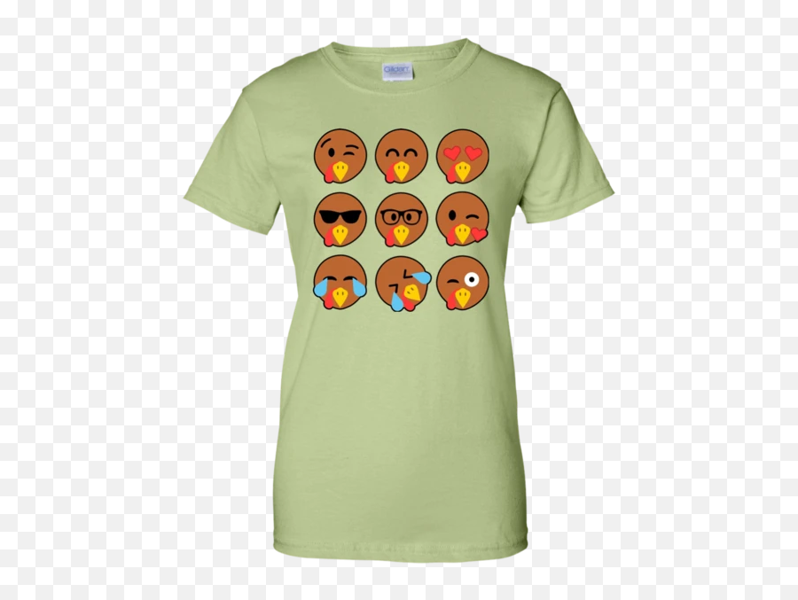 Thanksgiving Tshirt G200l Gildan Ladies Emoji,Turkey Emojis