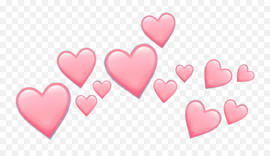 Pink Hearts Emoji Pinkemoji Heart Heartemoji Crown Cute - Green Heart Crown Png,Pink Hearts Emoji