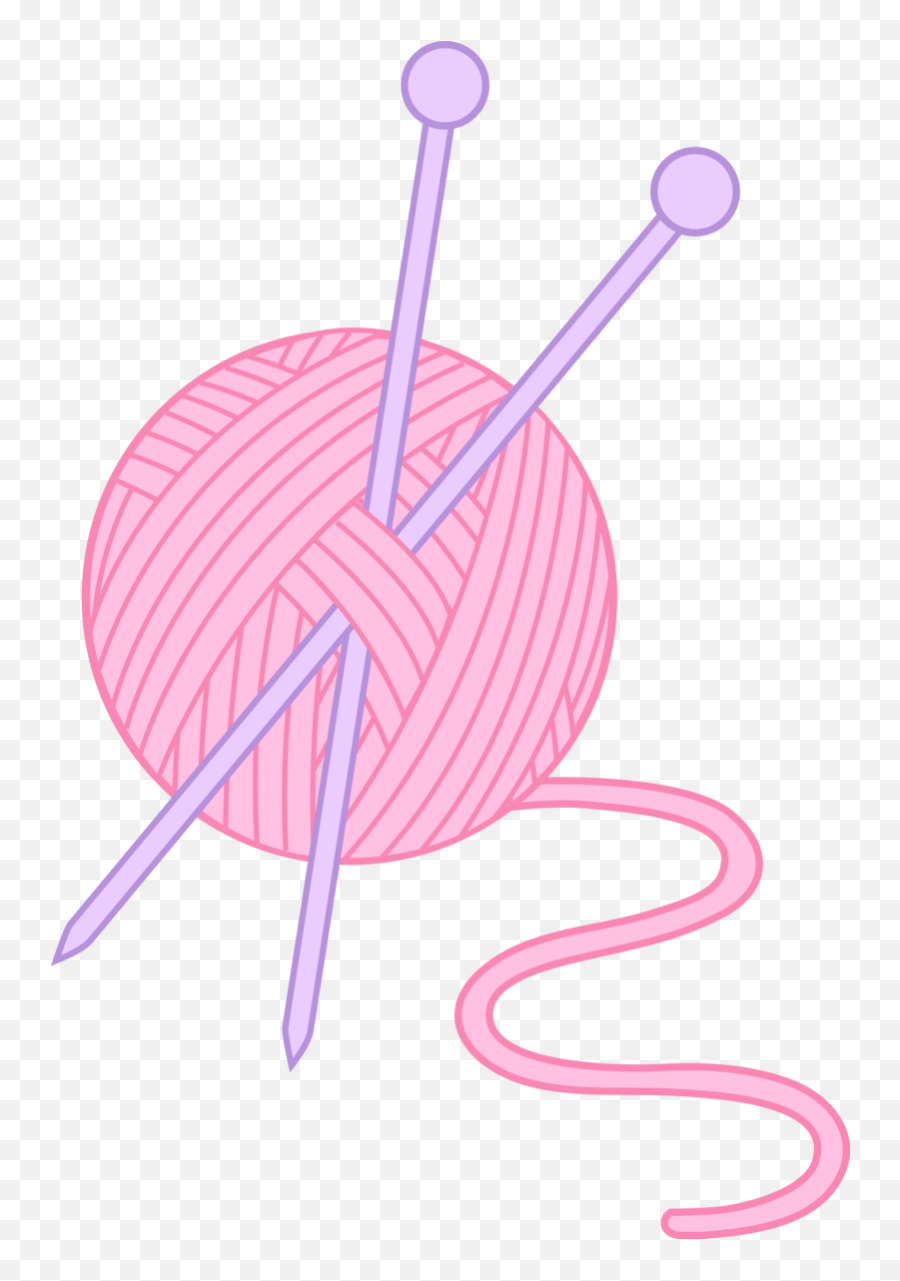 Png Pink Line Needle Knitting Yarn - Knitting Needle Clipart Emoji,Yarn Emoji