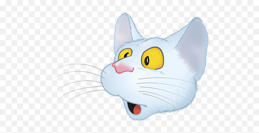 White Cat Emoji - Cat Yawns,White Cat Emoji