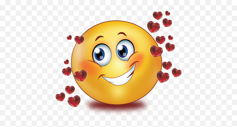 In Love With Red Glossy Flying Hearts Emoji - Sticker For Smile Love,Red Hearts Emoji