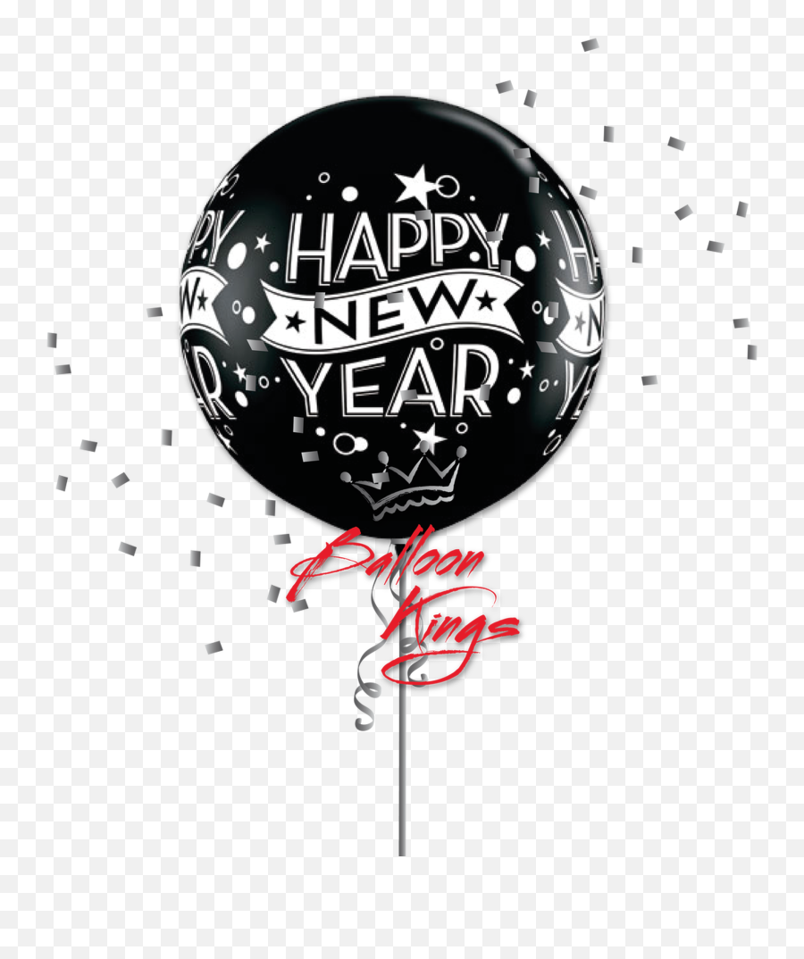 30in Latex Black New Year Confetti - Calligraphy Emoji,Confetti Emoji Transparent