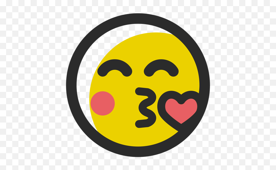 Kissing Heart Colored Stroke Emoticon - Silbido Png Emoji,Kissing Emoticon