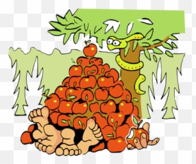 Adam And Eve Covered In Apples - Temptation Clipart Emoji