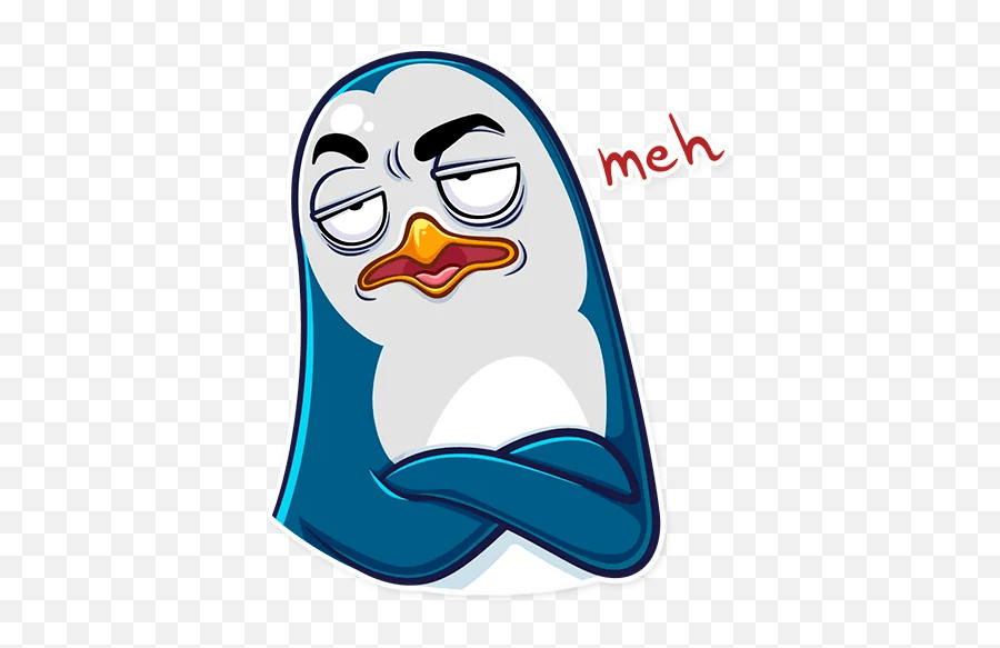 Meh Telegram Stickers Sticker Search - Mr Penguin Telegram Stickers Emoji,Unimpressed Emoji