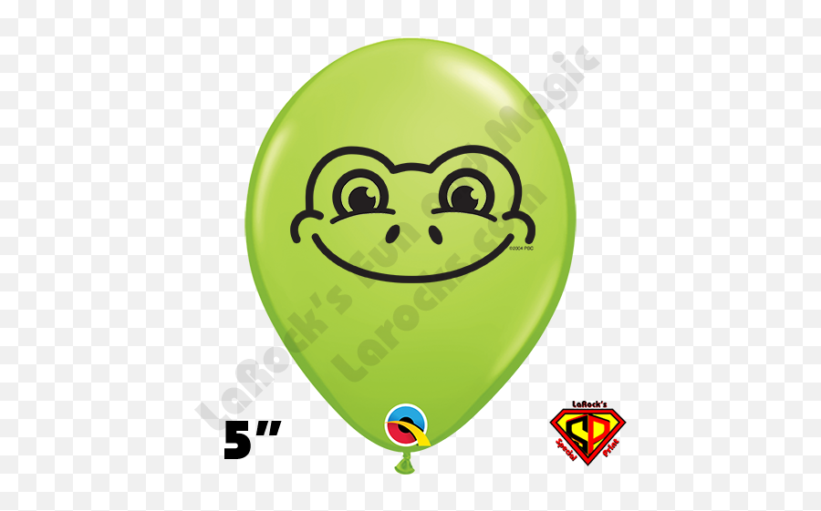 5 Inch Round Frog Head Qualatex 100ct - Baby Face On Balloon Emoji,Frog Emoticon